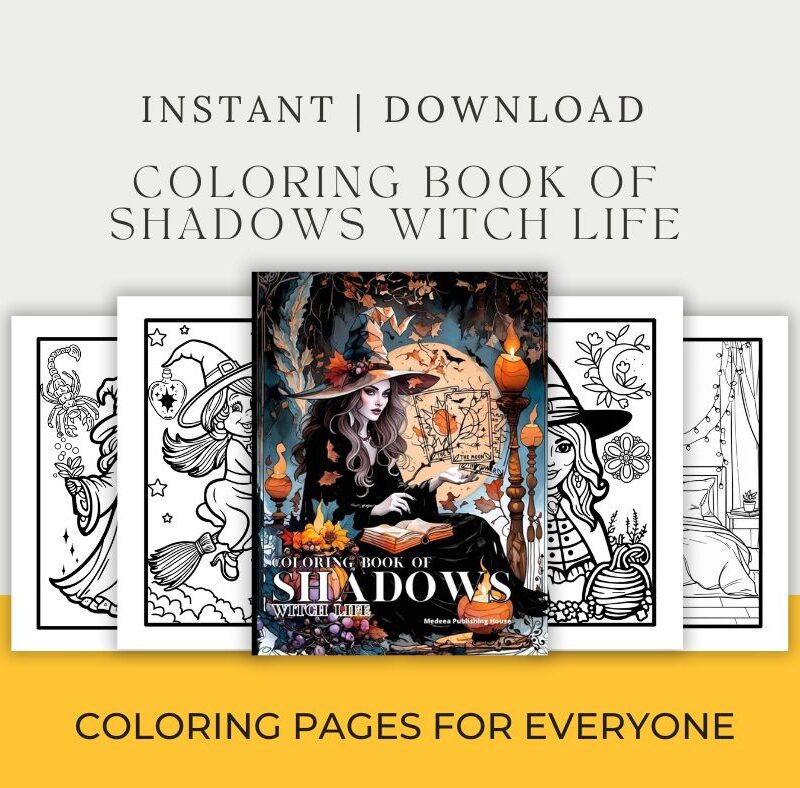 coloring book of shadows: witch life – 50 printable pages (digital edition)