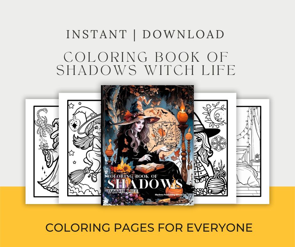 coloring book of shadows: witch life – 50 printable pages (digital edition)