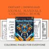 Animal Mandala Coloring Book – 40 Printable Pages with Quotes Printable coloring book with animal mandalas and inspirational quotes