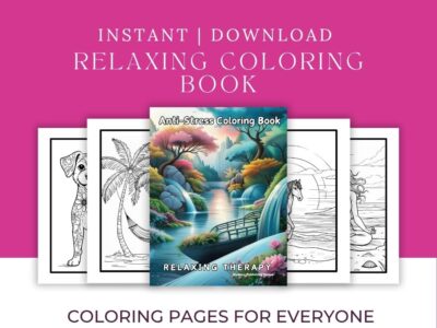 Printable adult coloring book for anxiety and stress relief