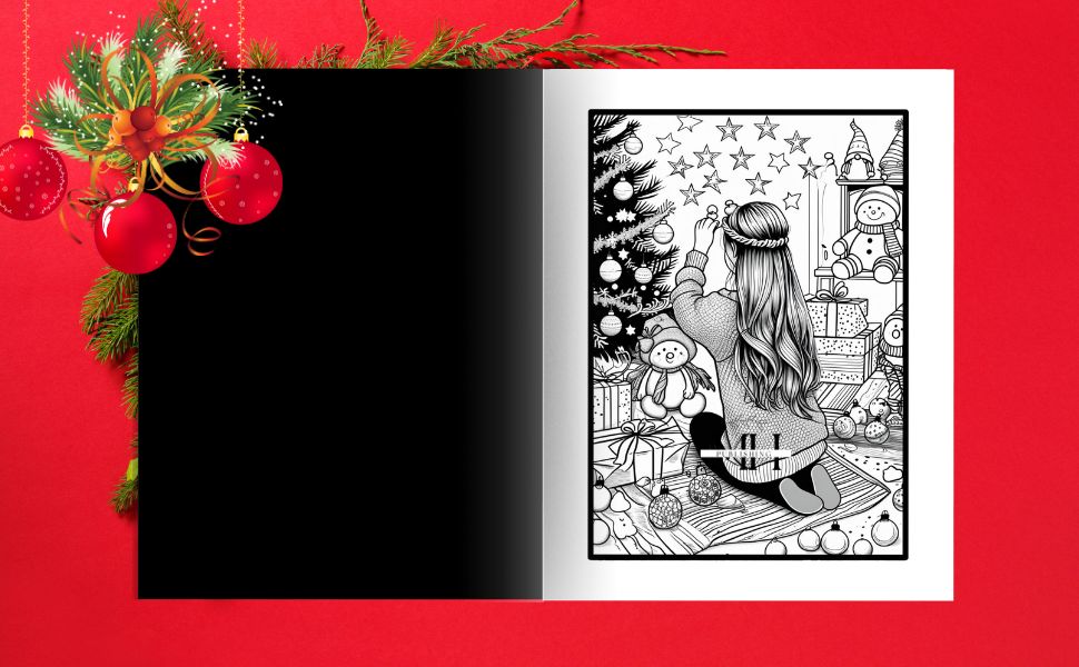 Paperback Christmas Joy & Peace Coloring Book for adults and teens, featuring festive and joyful holiday art.