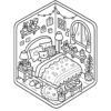 Floral Cozy Bedroom Coloring Page Cozy bedroom with floral bedding and plants coloring page
