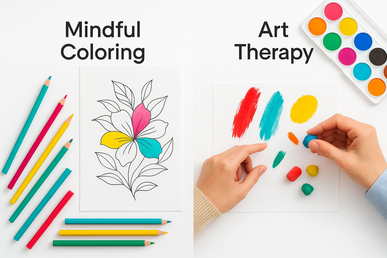 Mindful Coloring vs Art Therapy: 5 Key Differences Explained