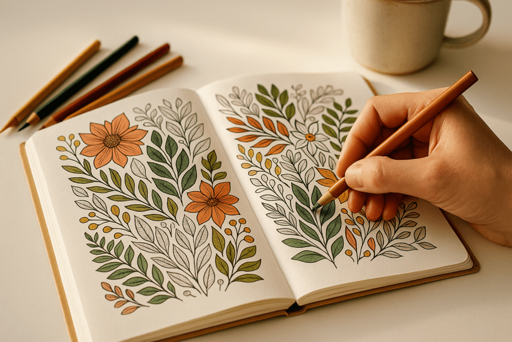 Adult coloring relax your brain through botanical illustrations and vivid pencil focus