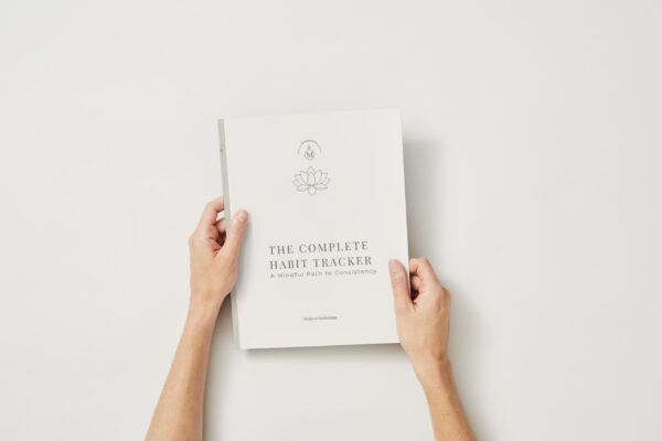 Romantic Cover Design for a Complete Habit Tracker Journal A vibrant pink and red illustration featuring various scenes of affection and romantic symbols, used as a decorative cover for a Complete Habit Tracker Journal.