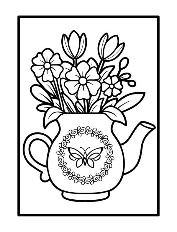 Flowers Coloring Book, 81 Calming Pages for Adults, Paperback