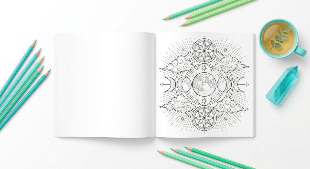 Close-up of Resilience and art coloring techniques in a MedeeaPublishing book for ADHD Adults