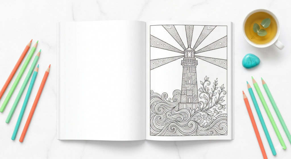 Close-up of Coloring for grief coloring techniques in a MedeeaPublishing book for Teachers