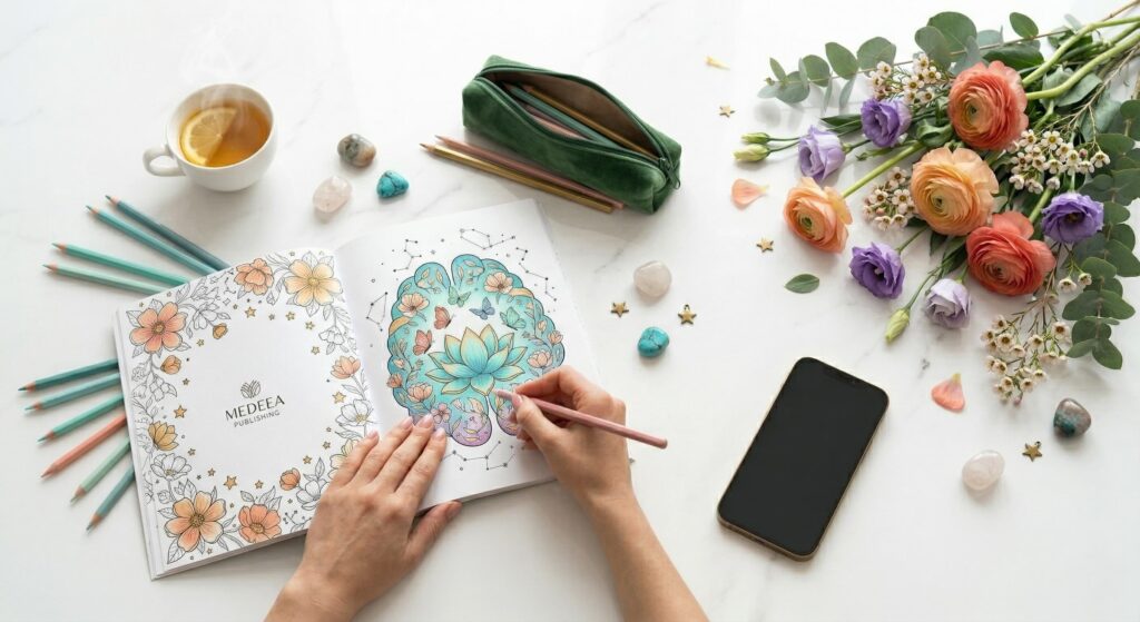 Coloring vs Social Media: 7 Powerful Reasons It’s the Better Stress-Reliever for Moms 2 medeea publishing why coloring is a better stress reliever than social media. stay at home moms 1
