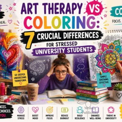 art therapy vs coloring comparison showing structured coloring activity versus guided therapeutic art session for stress relief