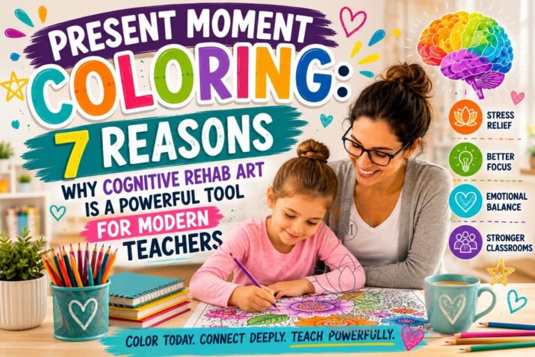 7 Reasons Why Cognitive Rehab Art Is a Powerful Tool for Modern Teachers 3 Child coloring a detailed mandala with colored pencils, illustrating Cognitive Rehab Art and fine motor control development