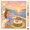 Cozy Spaces Coloring Book for Adults Cute Flower Shop Cat Scene Cozy Spaces Coloring Book for Adults page featuring a cute cat watering flowers in a cozy flower shop filled with pastel blooms, potted plants, and charming home décor.