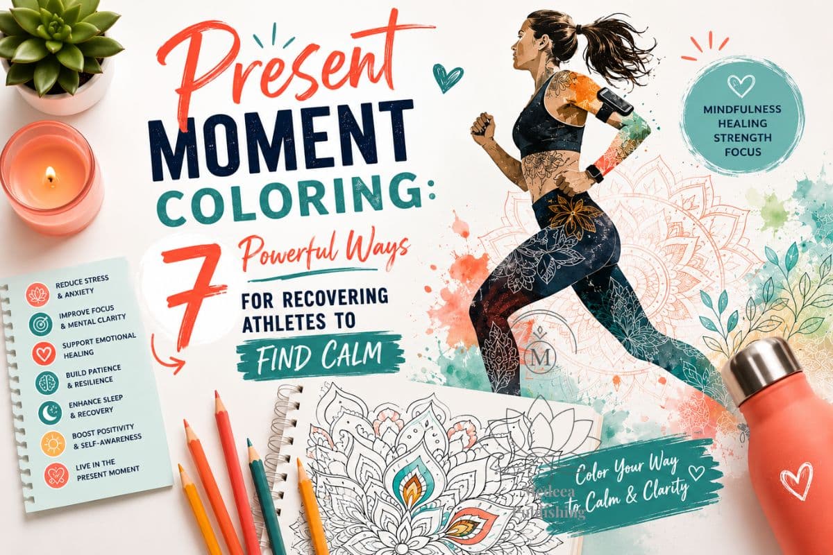 Present Moment Coloring: 7 Powerful Ways for Recovering Athletes to Find Calm 1 resent moment coloring activity with athlete using mandala art to reduce stress and improve mental clarity